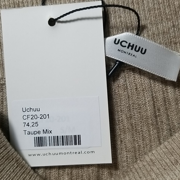 UCHUU Montréal Taupe Rib Knitted Straight Skirt - Picture 5 of 6